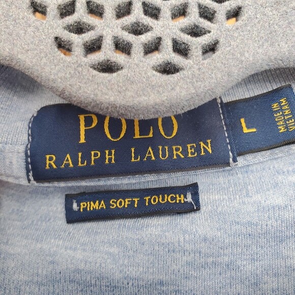 Polo Ralph Lauren Polo Shirt Size Large Blue Pima Soft Touch Colorful Logo - Picture 10 of 16